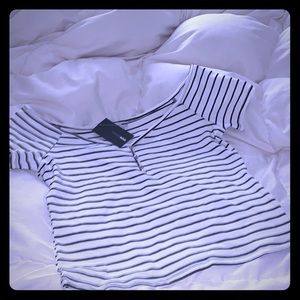 Black and white stipe crop top